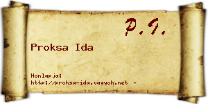 Proksa Ida névjegykártya