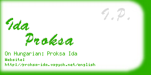 ida proksa business card